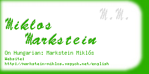 miklos markstein business card